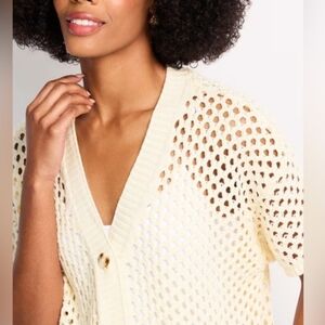Les Serein Crochet SS Cardigan - Off-White